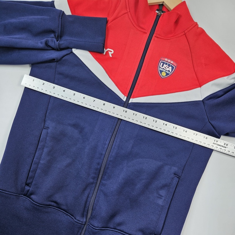 TYR Track Jacket Mens Medium Red Blue Team USA Water Polo ODP Full Zip Athletic - Picture 7 of 7